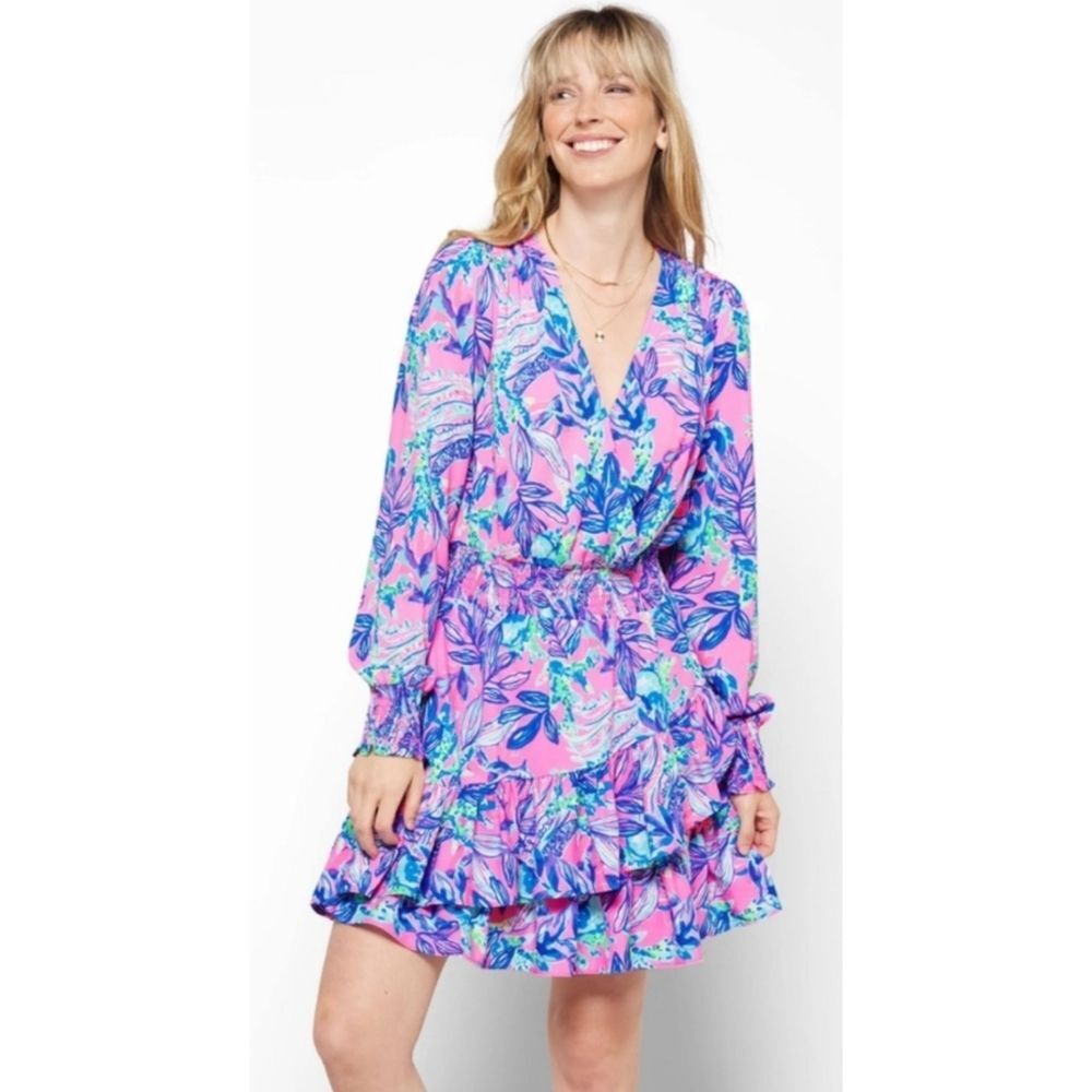 Lilly Pulitzer Cristiana Long Sleeve Stretch Dress in Lilac Rose